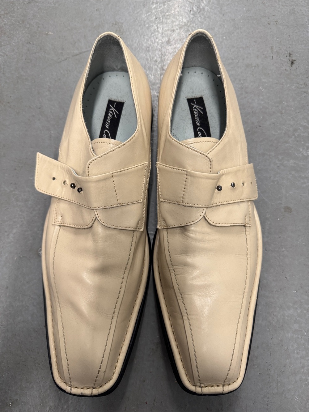Kenneth Cole New York Cream Leather Monk Strap Dress Shoes - Picture 7 of 10